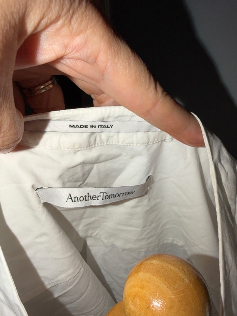 Elegant White Ruched-Shoulder Button-Front Blouse - Picture 7 of 12